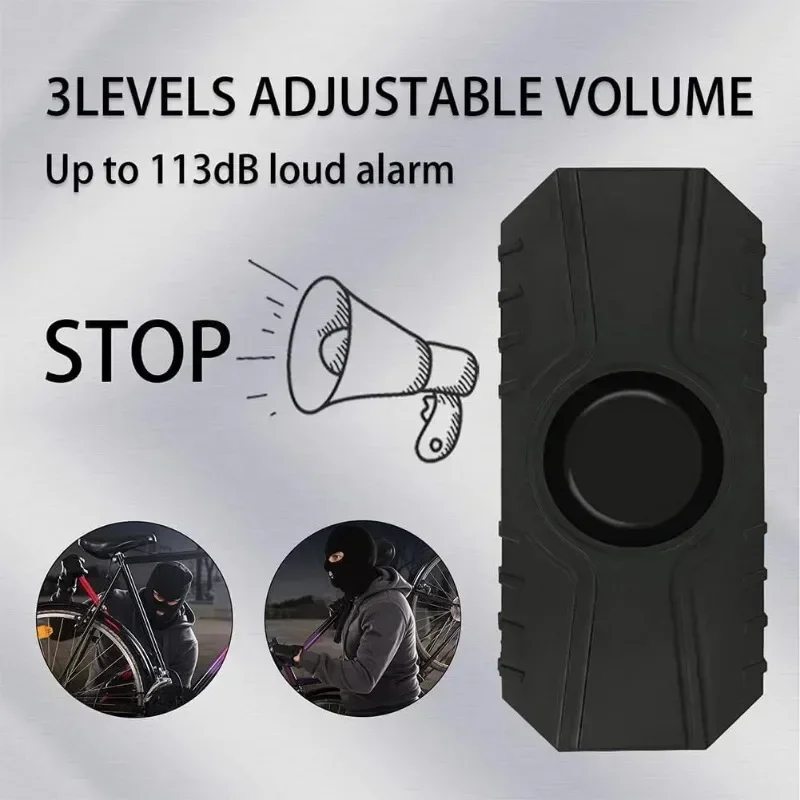 Motorcycle Alarm Wireless Vibration Bicycle Alarm USB Rechargeable Remote Anti-Theft Motobike Security Detector System