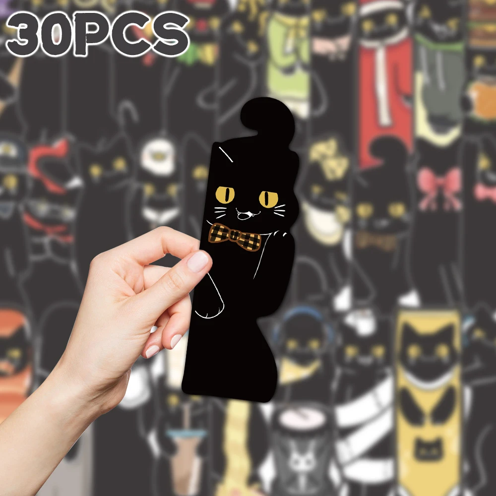 cute black cat bookmark new year gift Back to school book decorative cards reading label Stationery Gifts for Book Club 30pcs