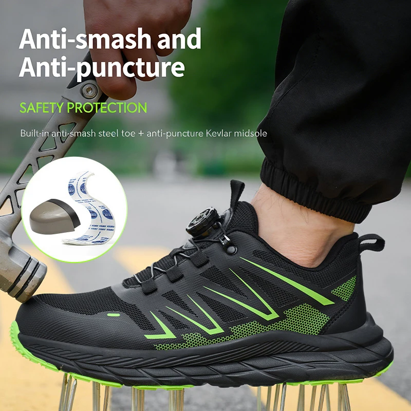 Men's Steel Toe Indestructible Safety Sneakers - Anti-Smash, Anti-Puncture Tactical Work Boots