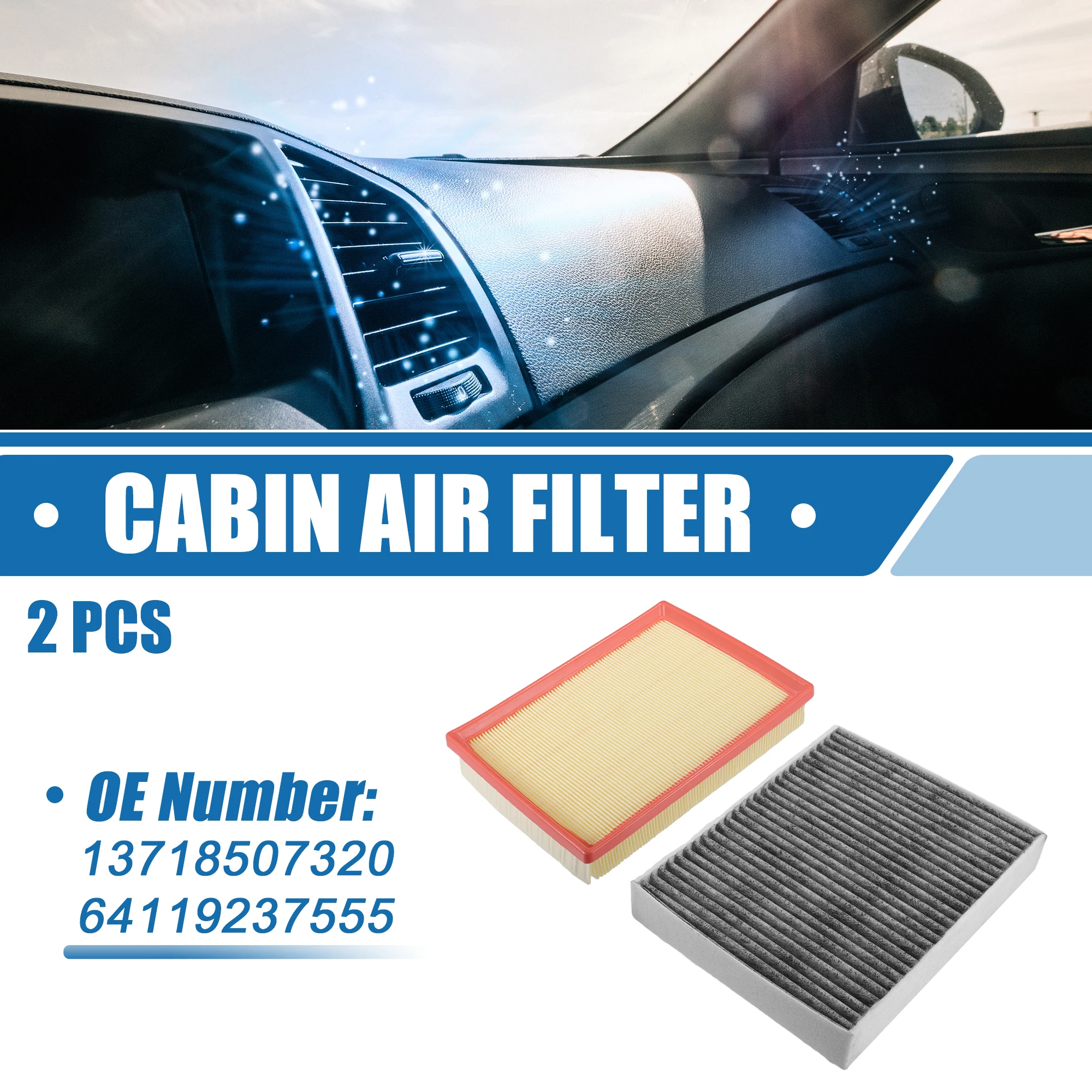 X Autohaux Filtro Aria Abitacolo Auto 13718507320/64119237555 Filtro Aria Motore Per Bmw M2/3/4 Gran Coupe Xdrive 2013-2021 Accessori