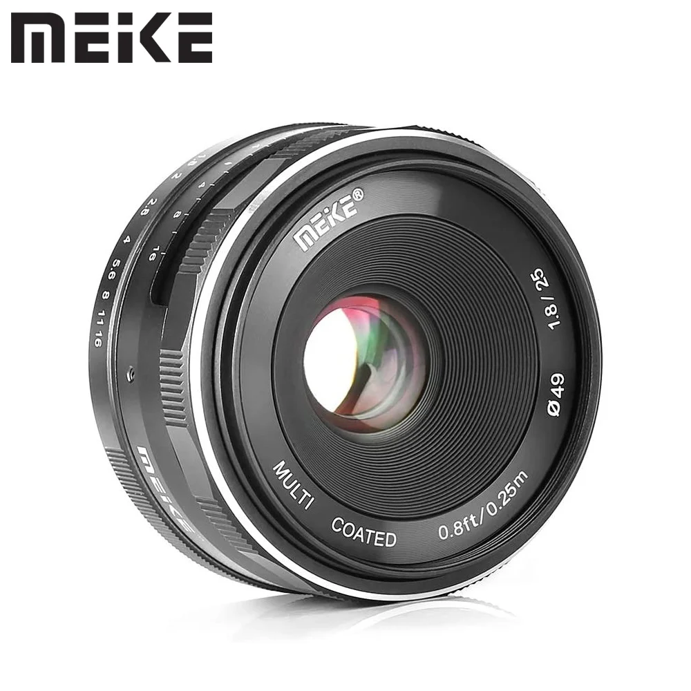 Meike 25Mm F1.8 Obiettivo Principale Manuale Grandangolare Aps-C Per Olympus Panasonic Mft M4/3 E-Pl6 E-M1 Ii E-M5 E-M10 Iv Gh4 Gh5 Bmpcc 4K
