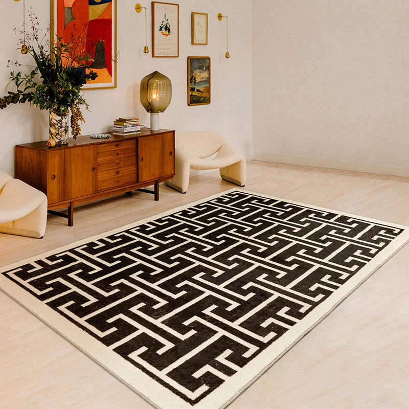 French Retro Carpets for Living Room Nordic Minimalist Rugs for Bedroom Ins Art Cloakroom Rug Large Area Balcony Porch Door Mat