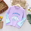 Sanrio Kuromi Children's Long Sleeve T-shirt Pure Cotton Girl Thin Tops Fake Two-piece Base Shirt Spring and Autumn Outfit 6