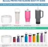 2Pcs Silicone Boot for Stanley Quencher Tumbler Protective Cup Bottom Sleeve Cover Cup Accessories Fits H2.0 30oz 40oz 4
