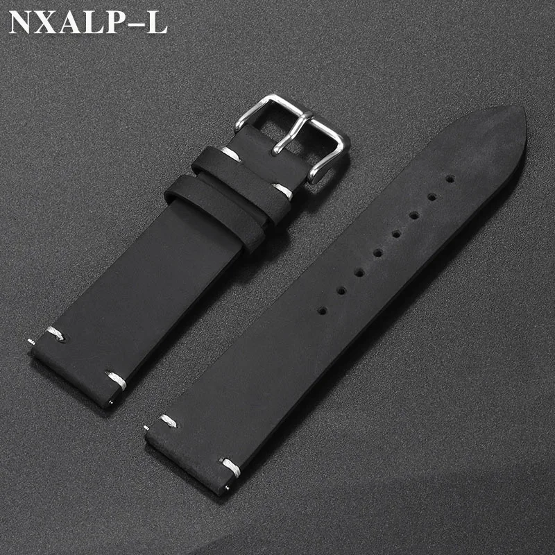Handcrafted Vintage Leather Watch Band with Handmade Stitching