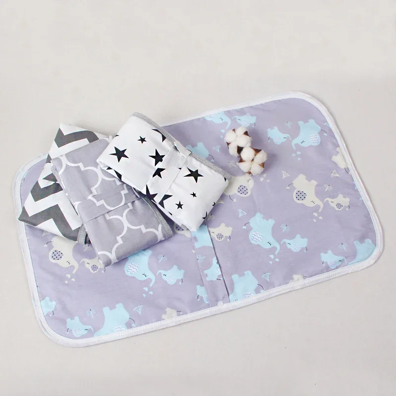 Newborn Baby Portable Waterproof 60X37cm Changing Mat Infant Foldable Travel Changing Diaper Nappy Liners Pad