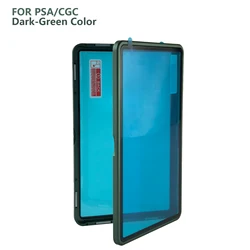 Premium Aluminum Trading Card Protector with UV & Scratch Resistance - Magnetic Display Holder Box (Dark Green - For PSA)