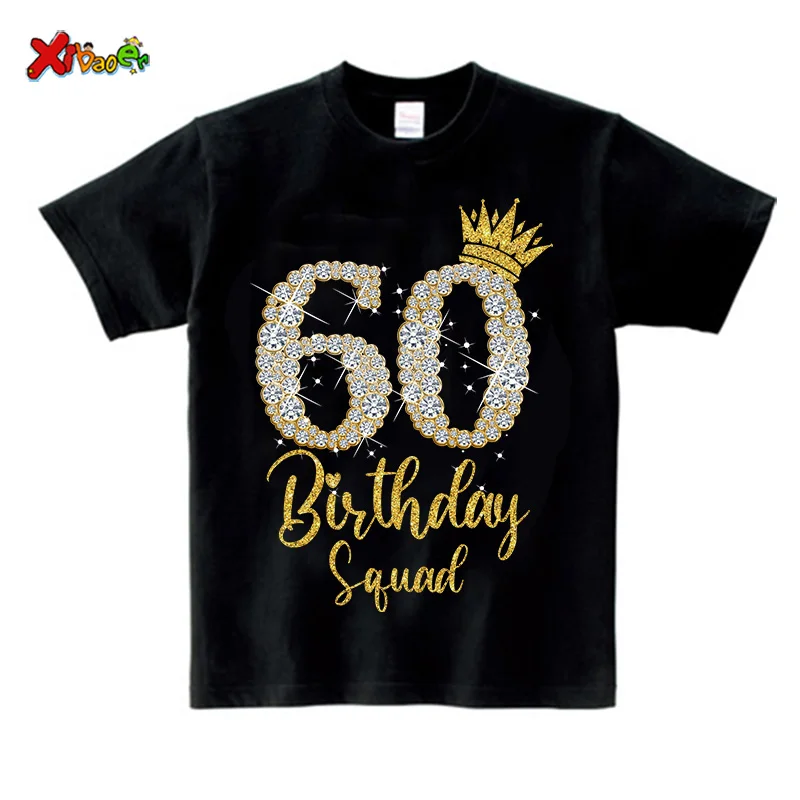 Diamond 60th Birthday Queen Shirt Family Matching Outfit Birthday Crew TShirt 60th Party Custom Name Shirt Family Birthday Squad 3