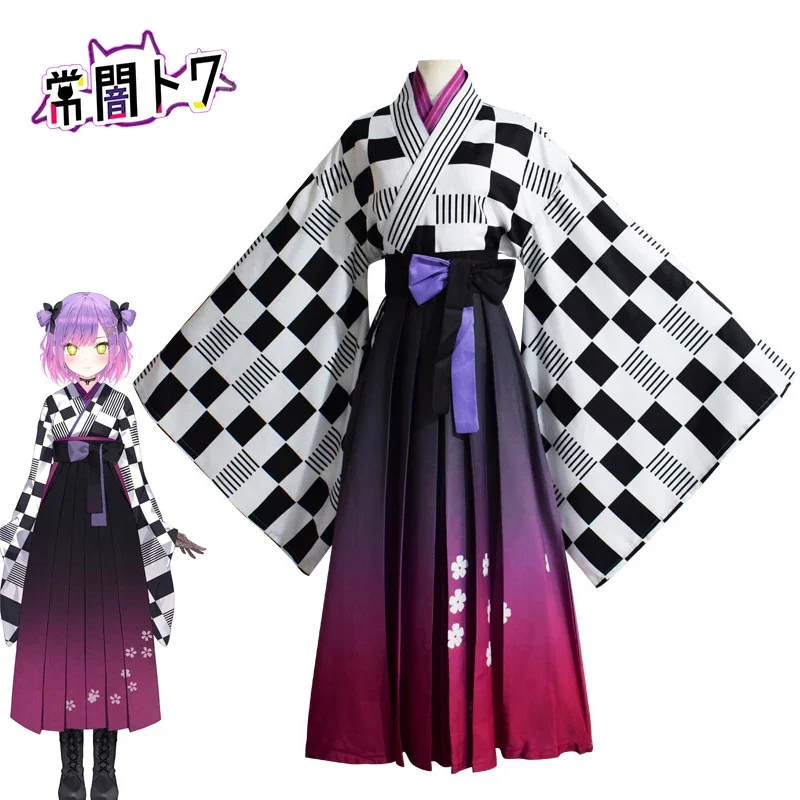 

Костюм-кимоно из ткани «токоями», виртуальный костюм Hakama для женщин, vestido De Stage, комплект аксессуаров для аниме