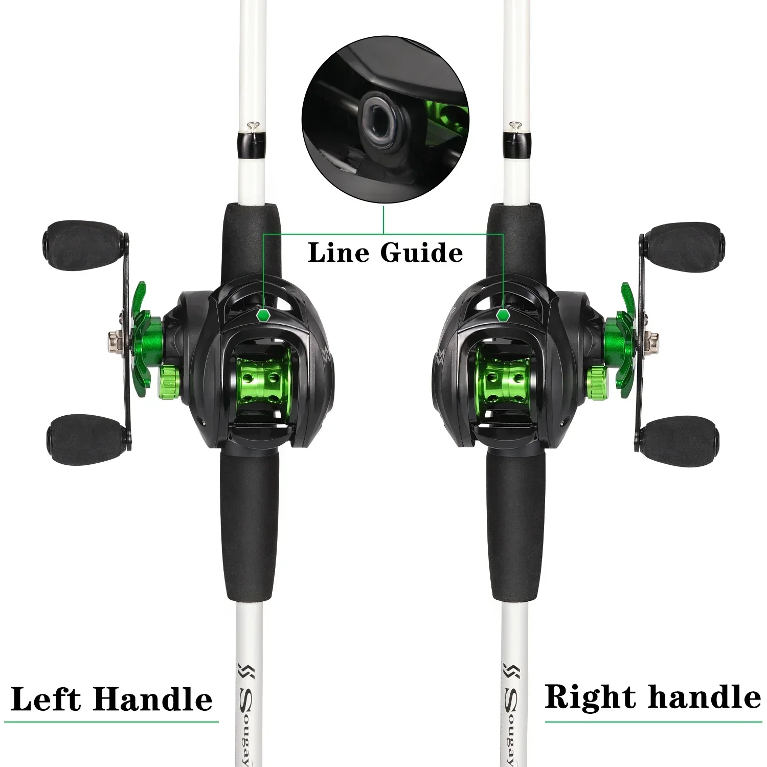 Fishing Rod and Reel Combo Sougayilang Baitcasting Fishing Rod Kits Carbon Fiber 4Sections Casting Rod and Metal Spool Reel for Freshwater Bass Fishing Set