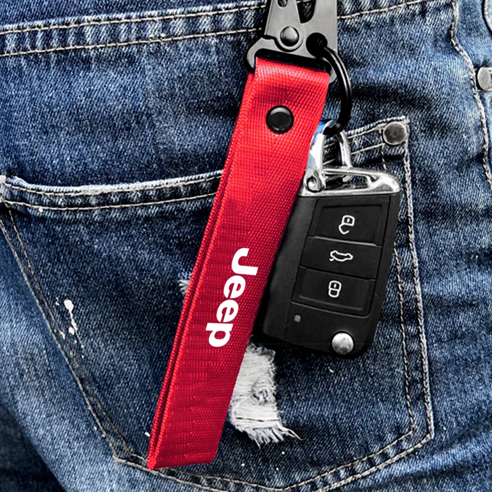 Car Key Rings Car 3D Metal Leather Key Rings Holders Keyring Keychain Styling Accessories For Jeep Renegade Wrangler jk Compass Grand Cherokee