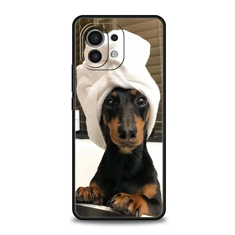 Dachshund Silhouette Dog Soft Phone Cover - Cute Animal Design
