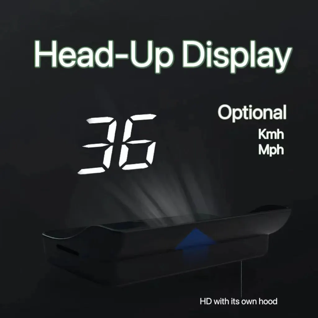 Universal Multifunctional HUD Clear LCD Projection Precise Display Of Vehicle Speed At Miles Per Hour Battery Free