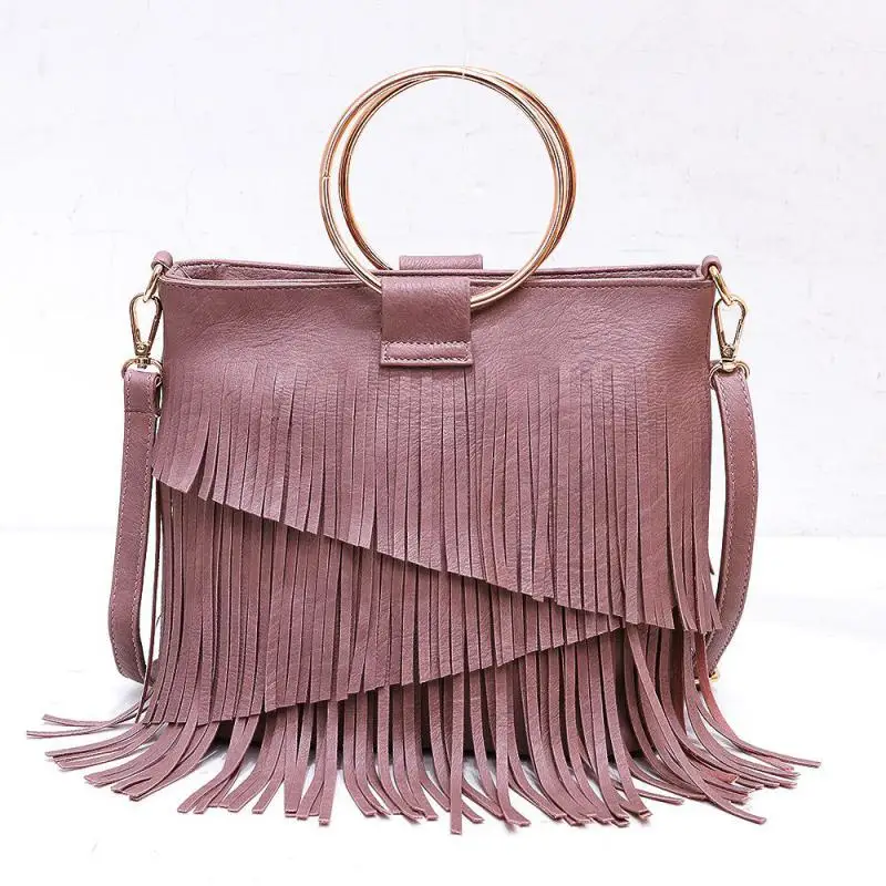 European And American Fashion New Irregular Tassel Handheld Women's Bag Retro Personalized Temperament Crossbody Shoulder Bag