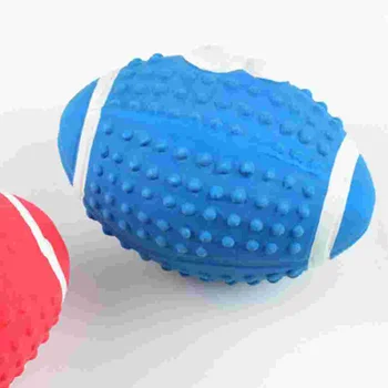 Pet Ball Toy Puppy Plaything Dog Chew Squeaky Tiny Toys Football Chewing Balls For Small Dogs Supplies Emulsion 1