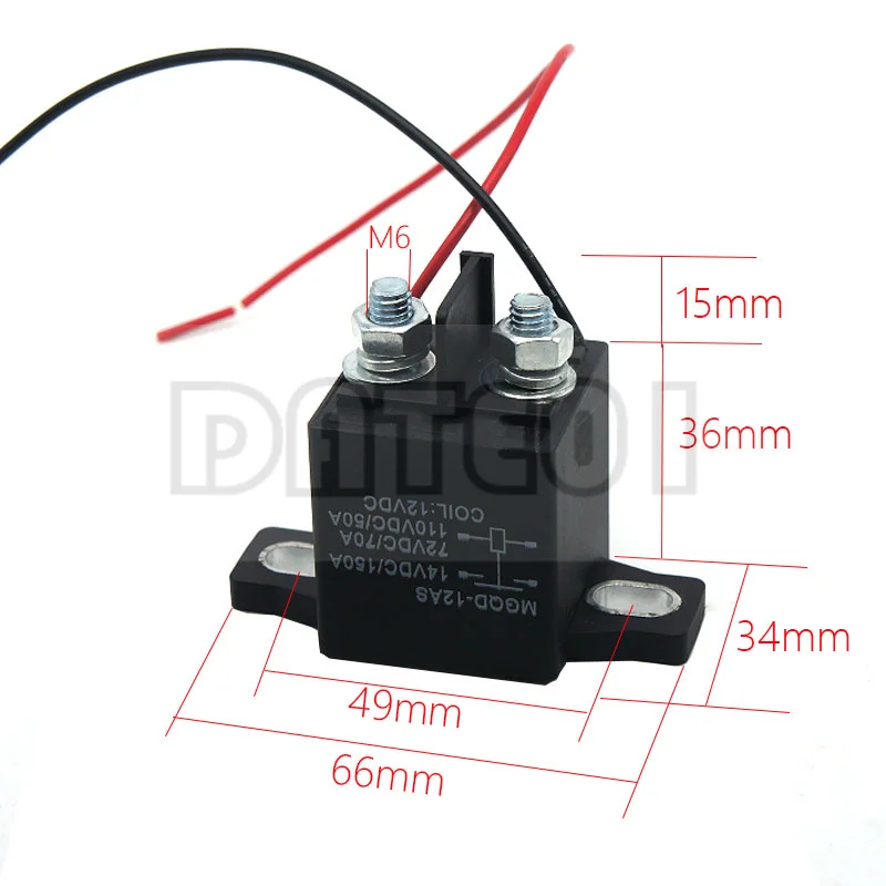 forte que extingue DC automotivo, normalmente aberto, DC12V24V48VDC72VDC, 150A