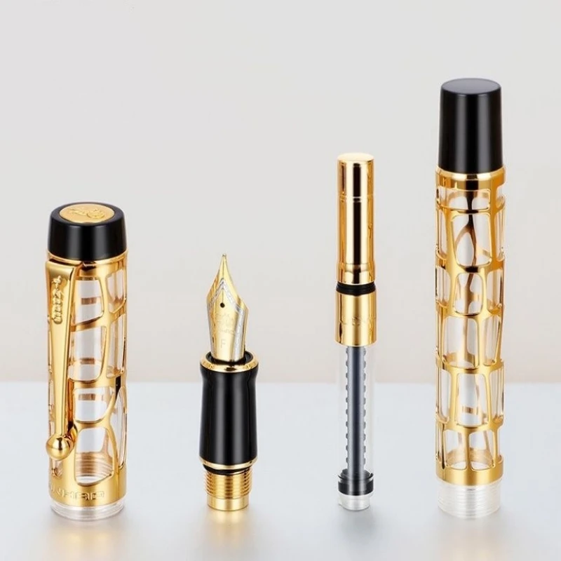 Jinhao 100 여러 가지 빛깔의 중공 조각 만년필 F 0.5mm/M 0.7mm 펜촉 편지지 비즈니스 유창한 잉크 펜 B1 쓰기