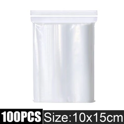 Thick Clear Plastic Storage Bags with Reclosable Zippers for Jewelry & Food Packaging Wholesale (A-10x15cm)