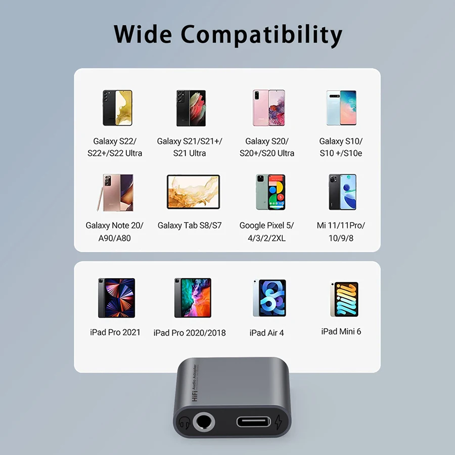 2 in 1 USB 유형 C 3.5MM 잭 이어폰 어댑터 Dac USB C 오디오 어댑터 삼성 S24 Plus S25 Ultra Iphone 16 Pro Max Ipad