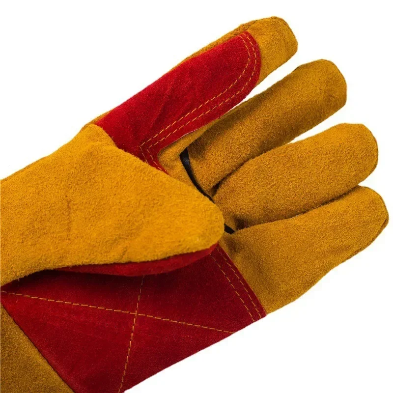 Long Sleeves Leather Welding Heat Resistant Stove Fire and Barbecue Glove Garden Pruning Puncture Resistant Pet Bite Gloves 2