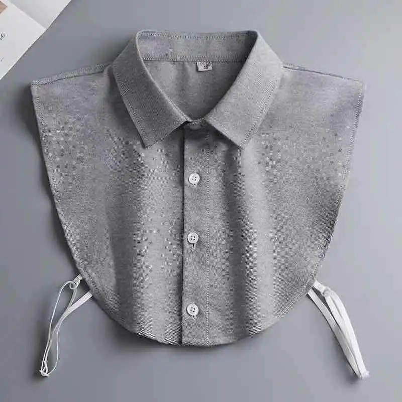 Men Shirts Fake Collar Business Wear Solid Color All-match Spring and Summer Cotton Formal Wear men shirts fake collar