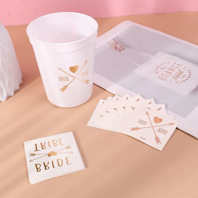 10Pcs Gold Team Bride Tattoo Stickers Wedding Bridal Shower Decoration Bachelorette Party Supplies Bridesmaid Gift Bride To Be