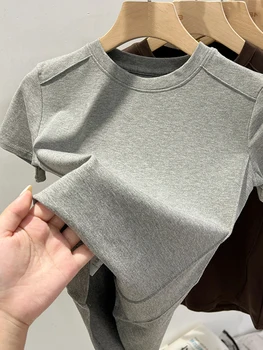 تي شيرت صيفي أبيض من القطن للسيدات بأكمام قصيرة تي شيرت فضفاض متعدد الاستخدامات بنصف كم تي شيرت Harajuku عالي الاتجاه