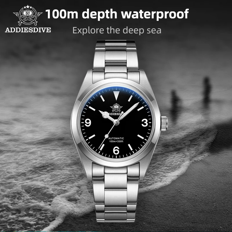 

ADDIESDIVE PT5000 Mens Automatic Watches 100m Waterproof Men Dive Watch BGW9 Luminous 36mm Clock Domed Sapphire Mirror Reloj