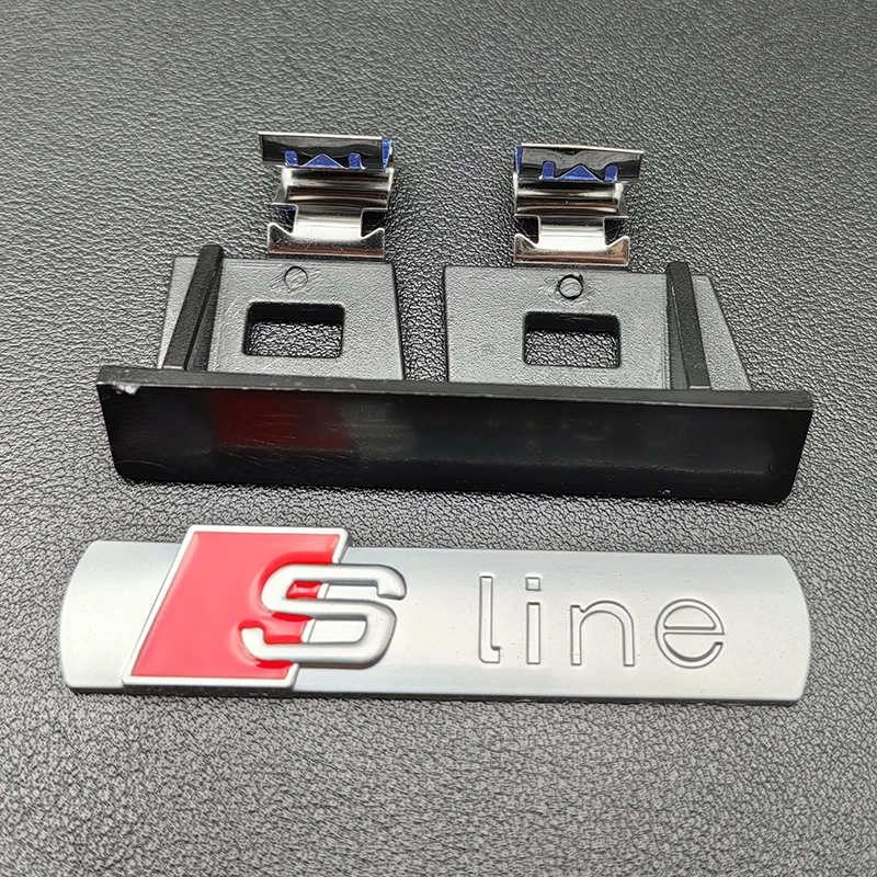 3D Metal SLine Logo S LINE Badge Car Front Grille Emblem For Audi Q3 Q5 Q7 A1 A2 A3 A4 A5 S3 S5 SQ5 SQ7 TT S Line Accessories