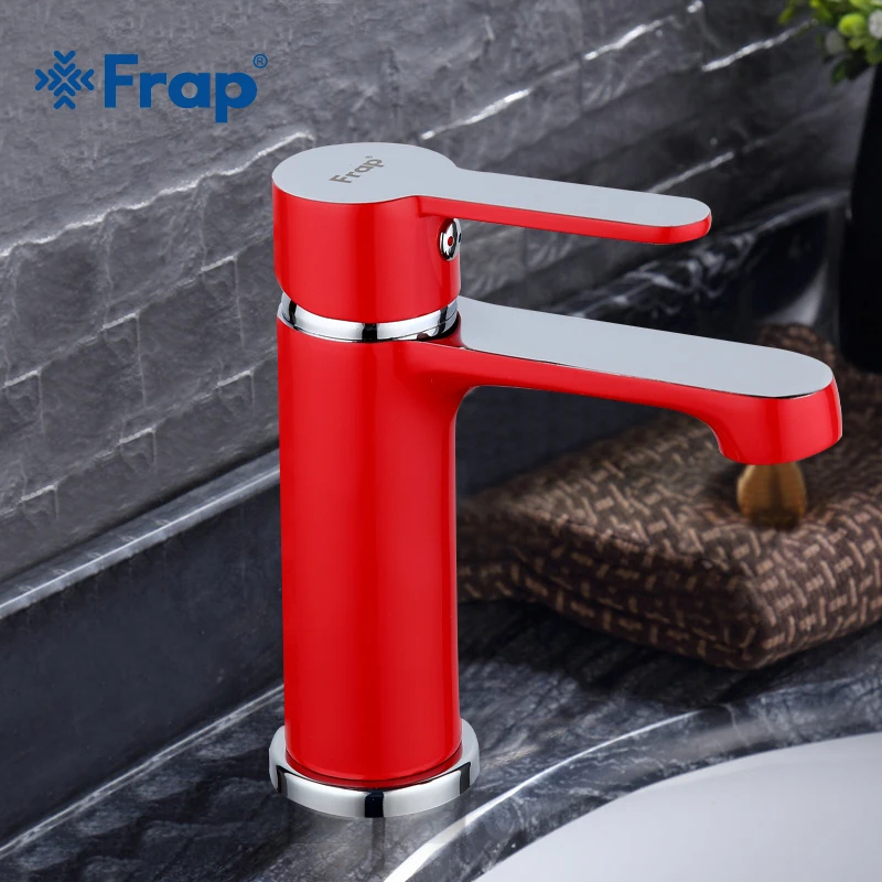 

Frap Red Basin Faucet Bathroom Faucets Wash Basin Sink Tap Cold Hot Water Mixer Single Handle Crane Torneira