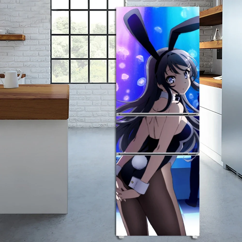 

Seishun Buta Yarou Print Sticker Door Cover Refrigerator Wallpaper Adhesive Freezer Vinyl Film Decor Fun Decal Art Mural Kitchen