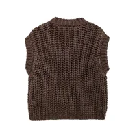 Willshela Women Fashion With Pockets Solid Single Breasted Knitted Vest Tank Tops Vintage O-Neck Sleeveless Female Chic Lady Top - Image 3