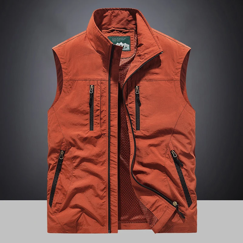 Veste légère multi-poches safari homme grande taille pour randonnée estivale et voyage