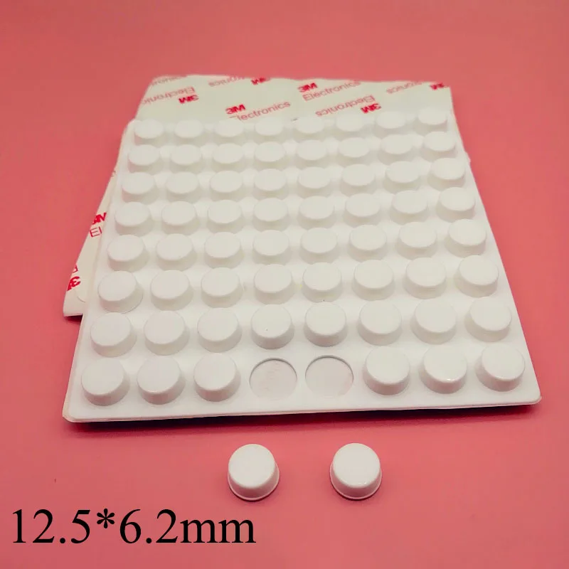 64Pcs 12.5*6.2MM SELF-ADHESIVE SILICONE RUBBER FEET PADS NON-SLIP DOOR STOPS SHOCK ABSORBER FURNITURE CORNER FEET PAD