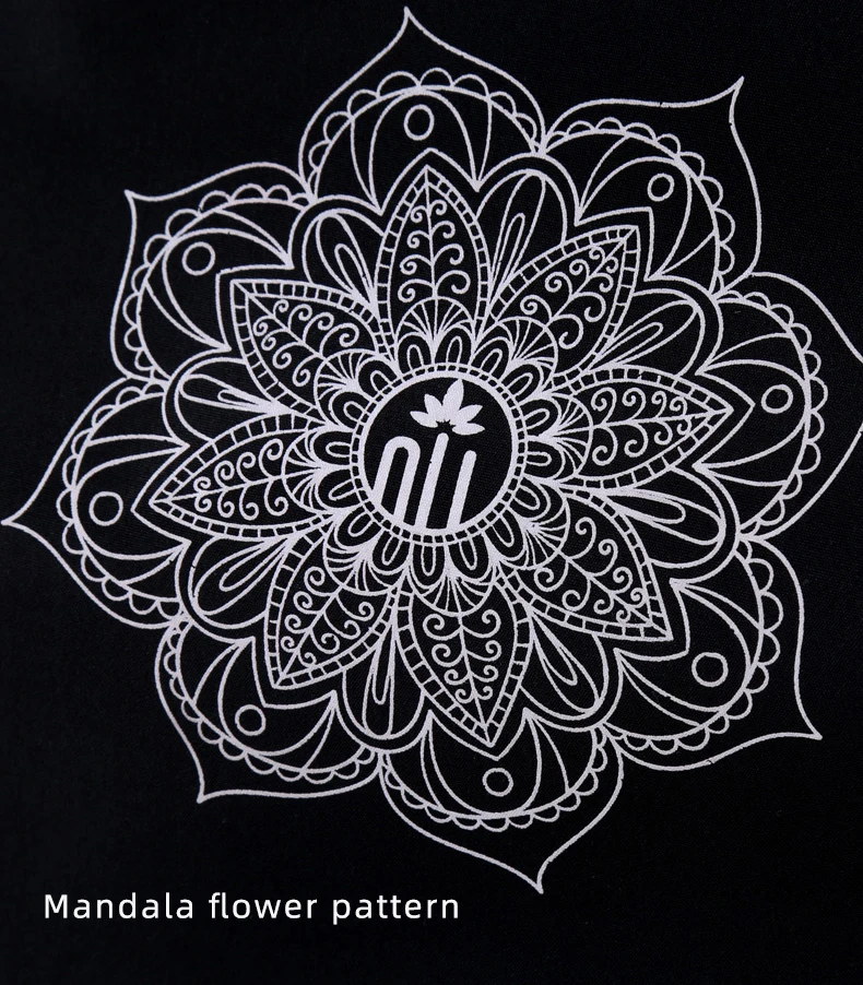 Description Picture 5 of itemYoga Wheel Bag Nylon Black Mandala Flower Yoga Circle Bag Large Capacity Double Zipper Pilates Wheel Backpack Fitness Sport Bag