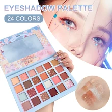 

24 Colors Cosmetics Eyeshadow Palette Glitter Pearlescent Eye Shadow Powder Waterproof Eye Plate Cute Female Makeup for Women