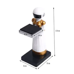Astronaut-Themed Multifunctional Organizer & Display Stand with Dog Figurine Design (Women Robot)