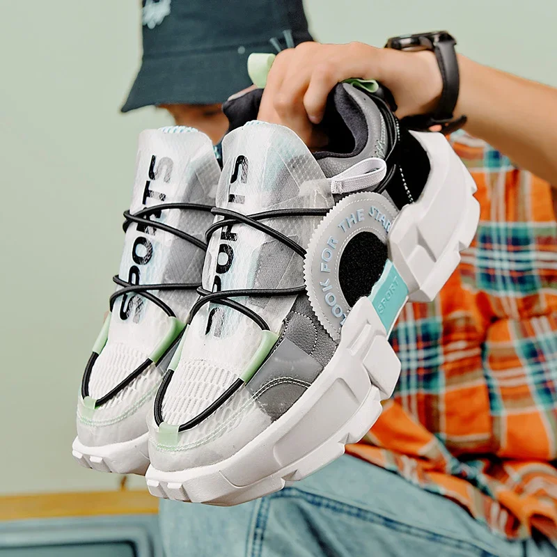 

2022 New Men's casual shoes sneakers comfortable mesh breathable sports fashion non-slip running elastic tennis male shoes