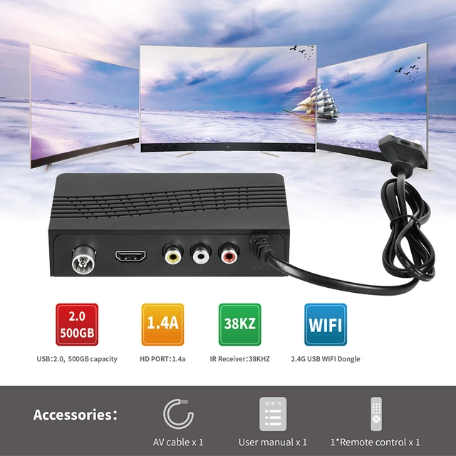 Receptor de TV digital HD DVB-T DVB-T2, sintonizador de TV, VGA, AV, CVBS,  1080P, compatible con HDMI, para monitores LCD/CRT - AliExpress