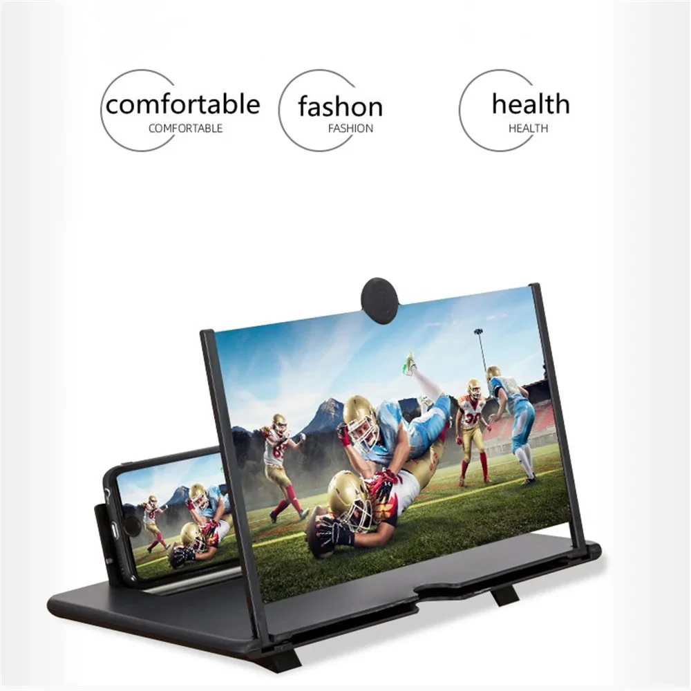 10/12 Inch 3D Screen Amplifier Foldable Mobile Phone Desk Stand TV Magnifying Glass HD Stand Video Amplifier Enlarge Bracket