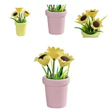 

Miniature Sunflower Funny Resin Early Development Simulation Potted Sunflower Model Dollhouse Sunflower for Fun