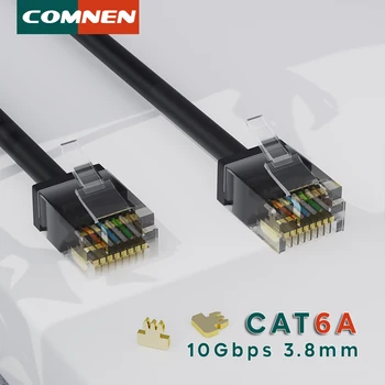COMNEN Cat6A Cavo Ethernet RJ45 0.1-1.5m 10Gbps Slim Short Patch Cavo di Collegamento UTP Cavo Lan di Rete per PC esterno Xbox Computer