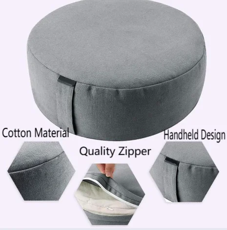 Meditation Cushion Portable Soft Yoga Pillow Buckwheat Shell Filling Tatami Round Stool Futon living room balcony Men and Women 2