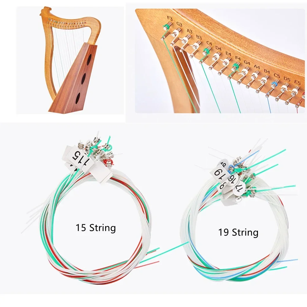 Lyre Harp Lyre Strings Outdoor Street Concert 15-24 String Brass Shiny Color Smooth Edge Beginners Artiest