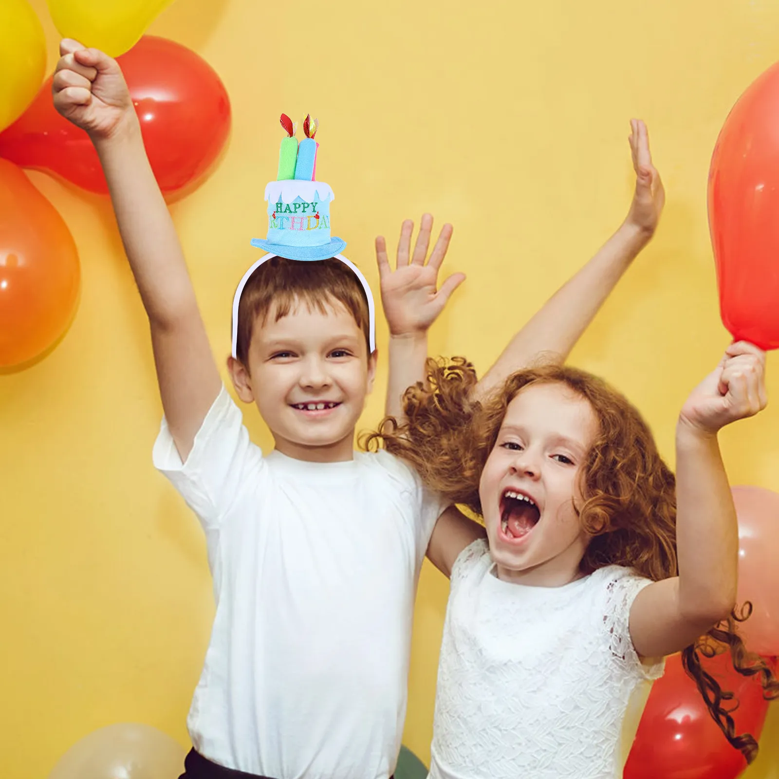 생일 케이크 헤어밴드 파티 머리띠 천 헤어 액세서리 생일 파티 소품 케이크 머리띠 소녀 헤어밴드