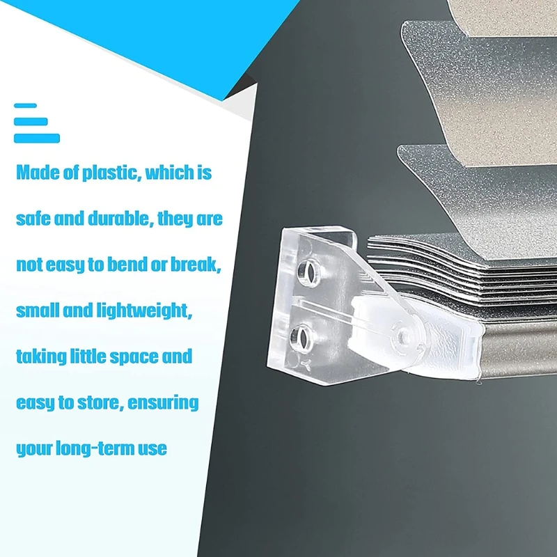 10 Pieces Hold Down Brackets Clear Plastic Blinds Bottom Holder Clips Replacement for 2 Inch Horizontal Blinds Shades for