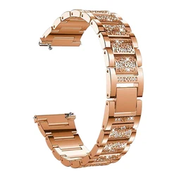 Women's 22mm & 20mm Elegant Metal Bracelet Watch Strap - 22mm (Rose gold)