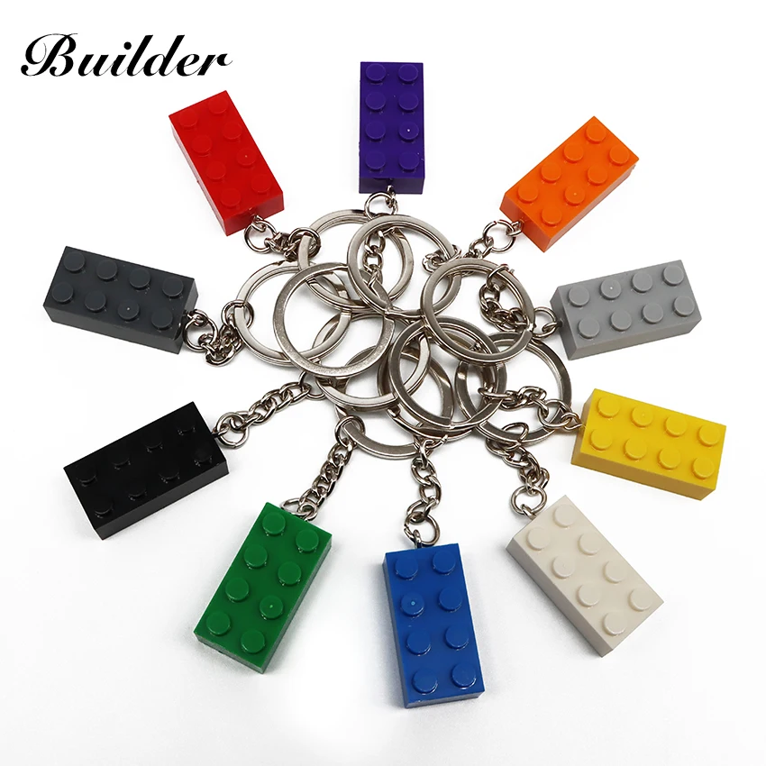 Building Blocks Keychain Model Kits Set Toys Hanging Ring Bricks