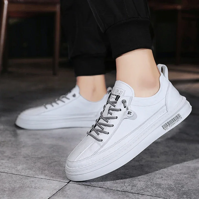 Brand Men's Casual New Leather Shoes for Men Non-slip Sports Shoes Fashion Comfortable Sneakers Male Flat Slip-on Casual Shoes 5