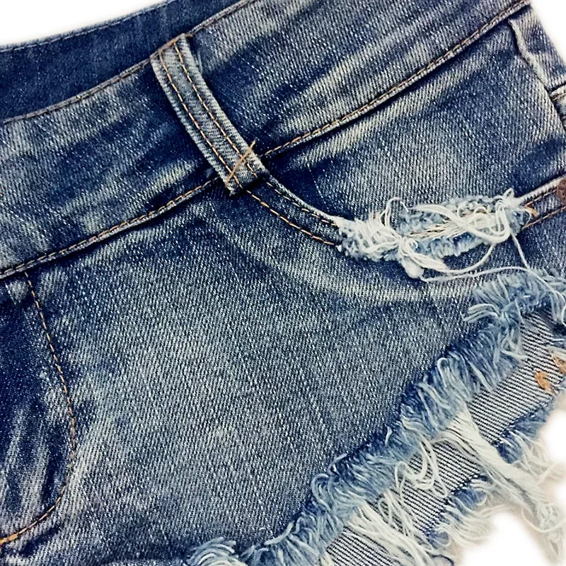 Sexy Low Waist Women Short Jeans Denim Shorts 2024 Summer New Fashion Denim Broken Hole Shorts Ladies Skinny Super Short Jeans